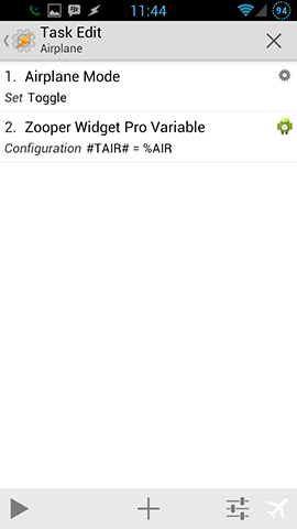 Zooper Airplane Mode Toggle Task