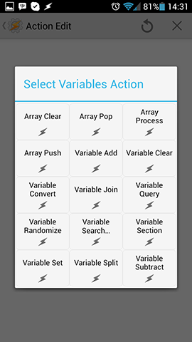 Variable Action