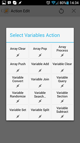 Variables Action