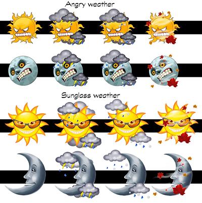 Angry and Sunglass Weather Iconsets