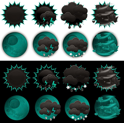 Black and Teal Iconset