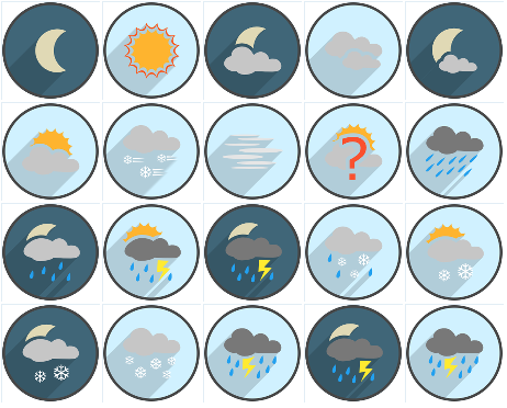 Long Shadow Circle Weather-Iconset