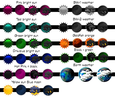 Suns and Moons Weather Icons