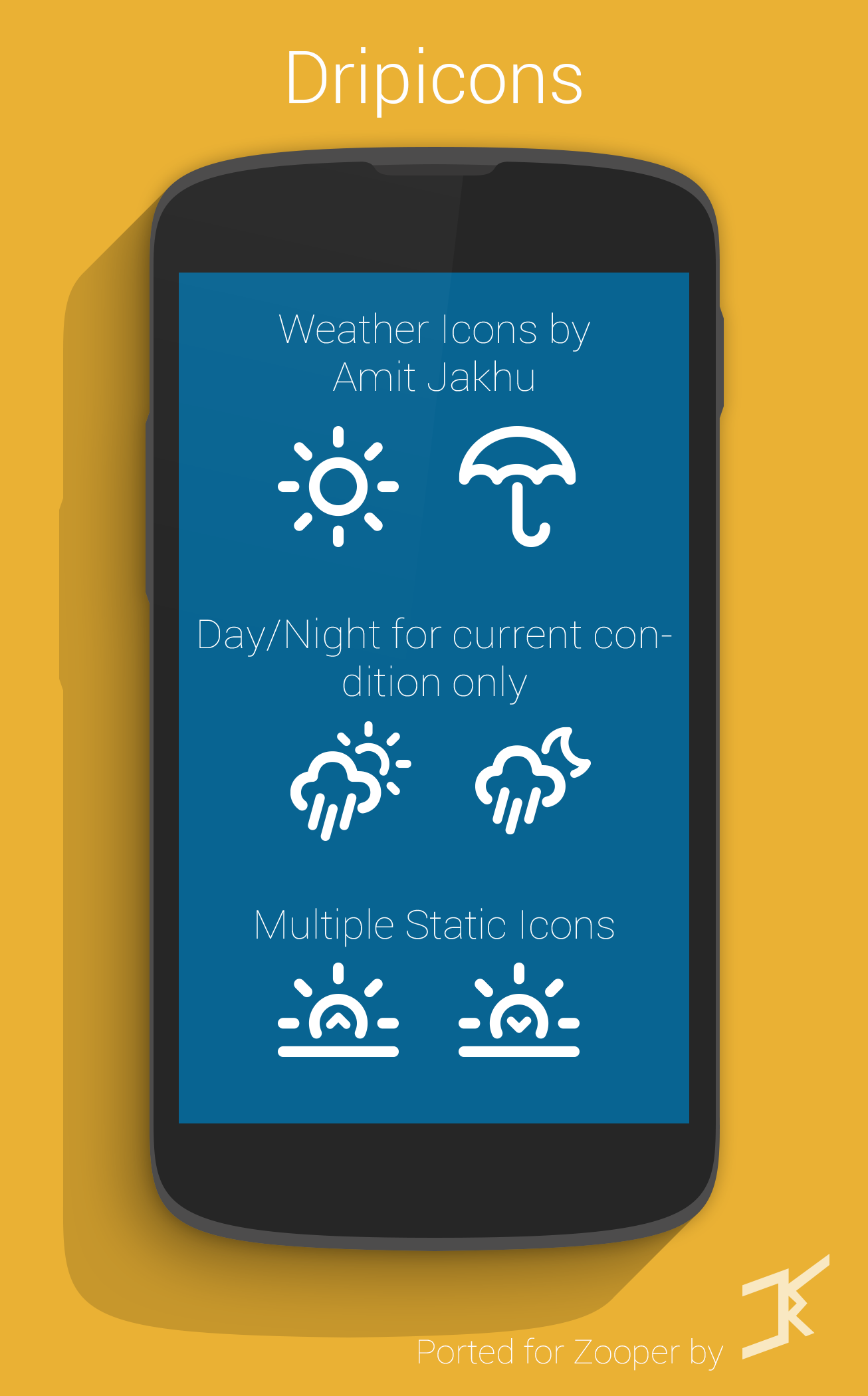 Zooper Dripicons Scalable Weather Iconset
