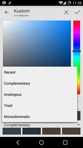 Kustom Color Menu