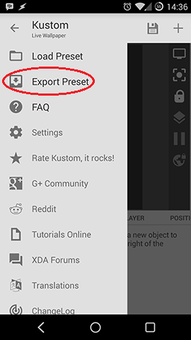 Kustom Export Preset