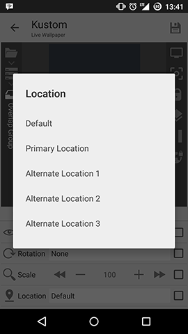 Kustom Location Menu